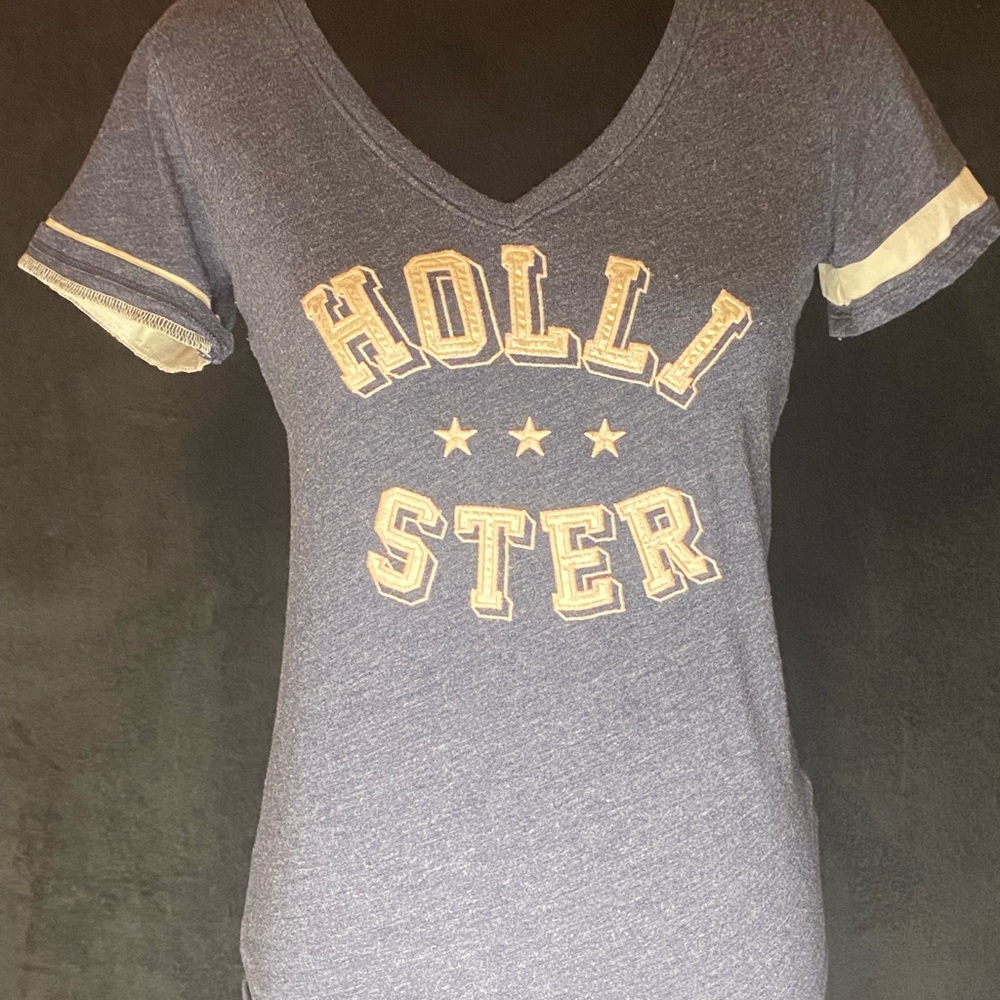 Girls T-Shirt by Hollister Size Small Blue Short Sleeve Crew Neck Cotton